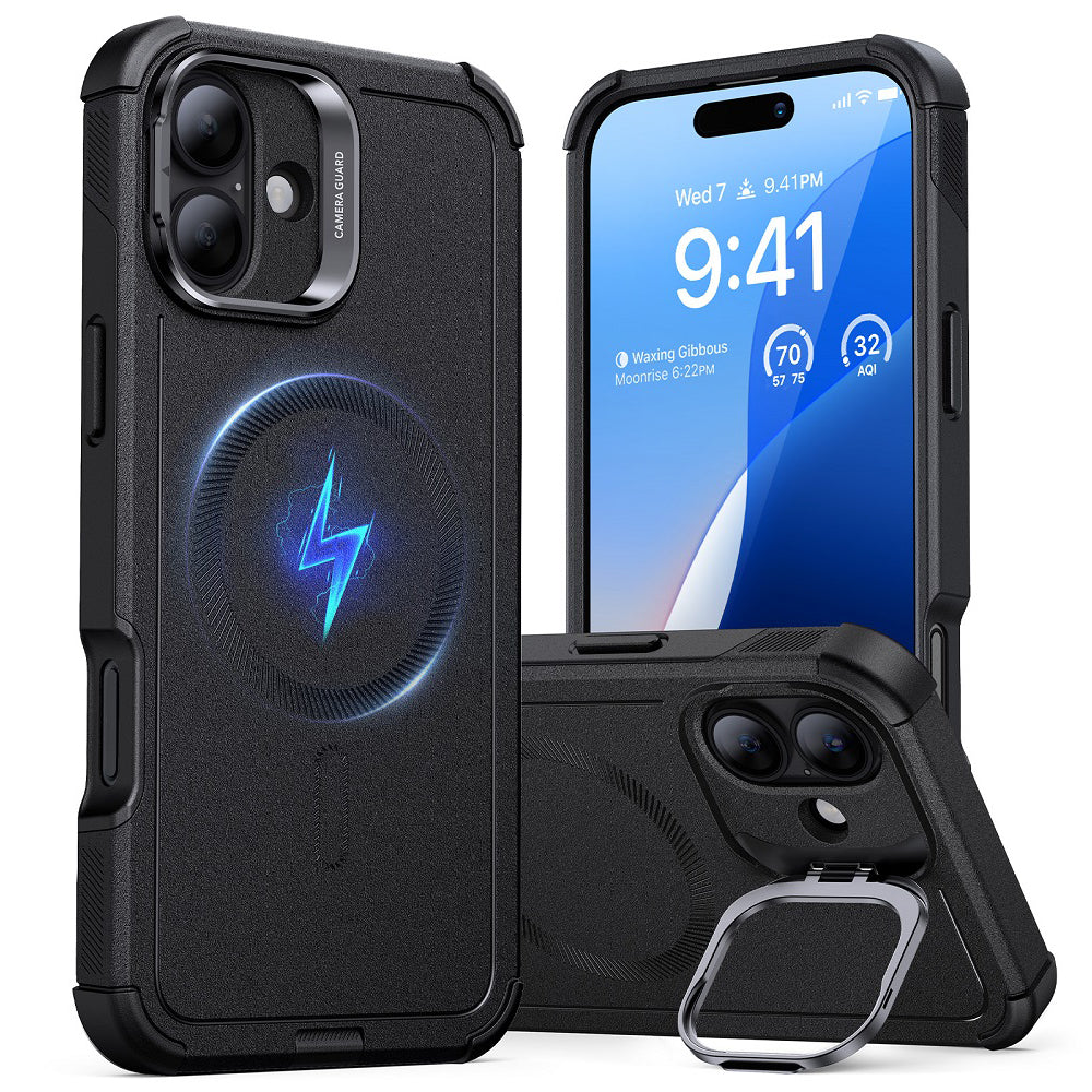 Θήκη MagSafe για Apple iPhone 16 Plus, ESR, Cyber Armor Kickstand, Μαύρη