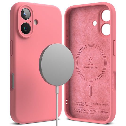Θήκη MagSafe για Apple iPhone 16 Plus, Ringke, Σιλικόνη, Ροζ