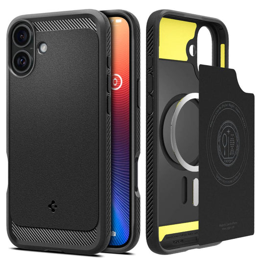 Θήκη MagSafe για Apple iPhone 16 Plus, Spigen, Rugged Armor, Ματ Μαύρη
