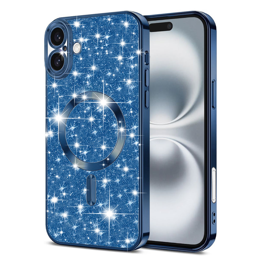 Θήκη MagSafe για Apple iPhone 16 Plus, Techsuit, Luxury Glitter, Σκούρο Μπλε