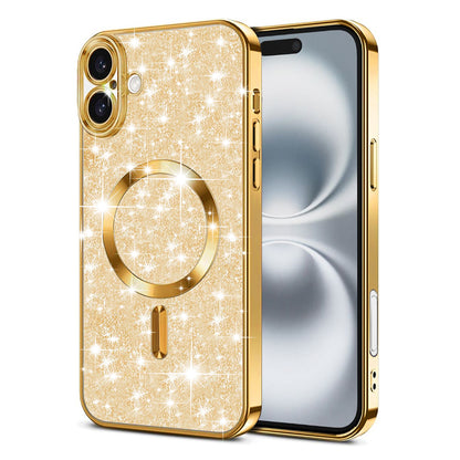 Θήκη MagSafe για Apple iPhone 16 Plus, Techsuit, Luxury Glitter, Χρυσή