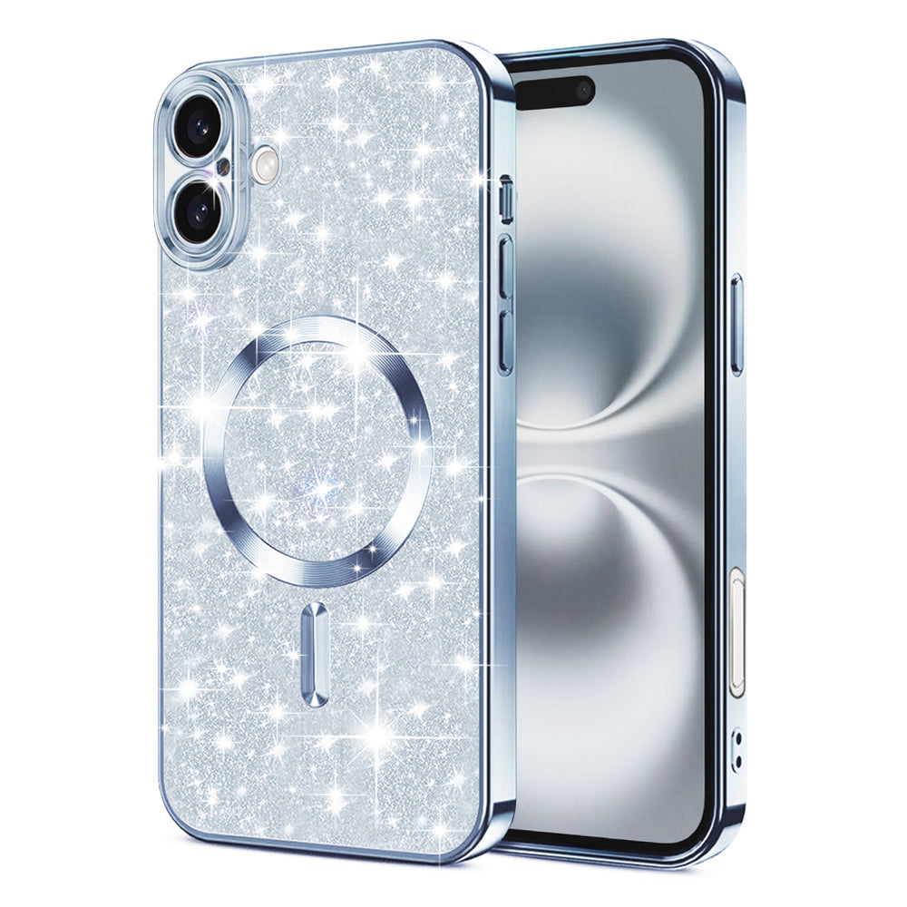 Θήκη MagSafe για Apple iPhone 16 Plus, Techsuit, Luxury Glitter, Μπλε
