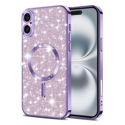 Θήκη MagSafe για Apple iPhone 16 Plus, Techsuit, Luxury Glitter, Ανοιχτό Μωβ