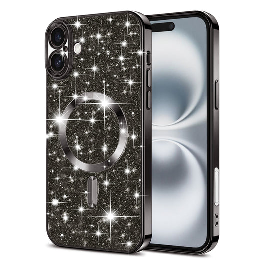Θήκη MagSafe για Apple iPhone 16 Plus, Techsuit, Luxury Glitter, Μαύρη
