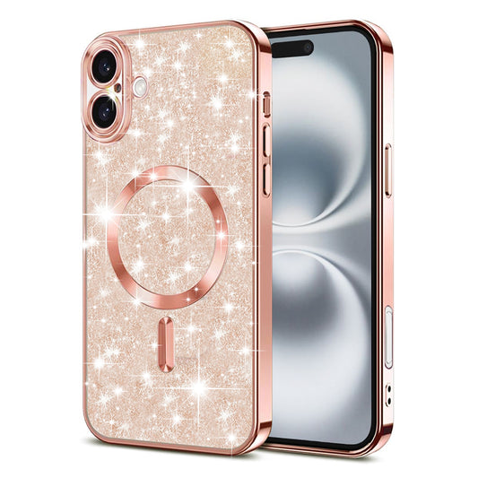 Θήκη MagSafe για Apple iPhone 16 Plus, Techsuit, Luxury Glitter, Ροζ Χρυσό