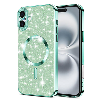 Θήκη MagSafe για Apple iPhone 16 Plus, Techsuit, Luxury Glitter, Ανοιχτό Πράσινο