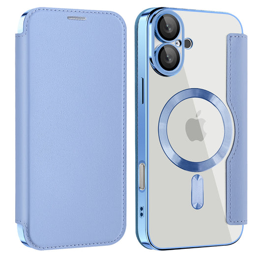 Θήκη MagSafe για Apple iPhone 16 Plus, Techsuit, SmartMag Book, Μπλε