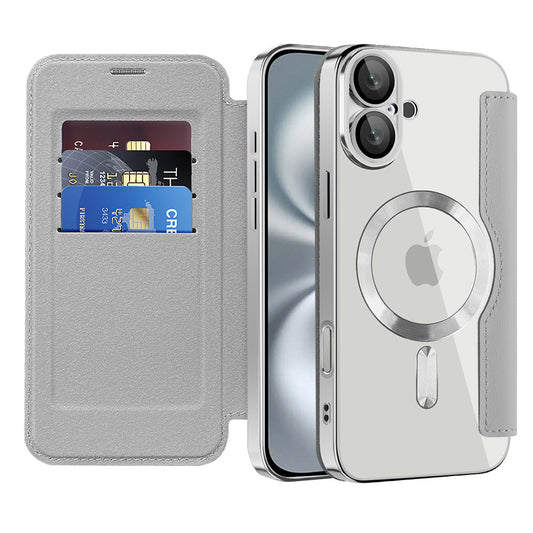 Θήκη MagSafe για Apple iPhone 16 Plus, Techsuit, SmartMag Book, Γκρι