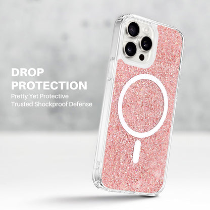 Θήκη MagSafe για Apple iPhone 16 Plus, Techsuit, Sparkly Glitter, Μωβ