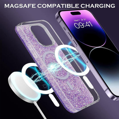Θήκη MagSafe για Apple iPhone 16 Plus, Techsuit, Sparkly Glitter, Ροζ