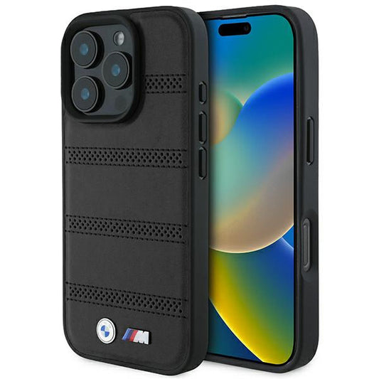MagSafe Case for Apple iPhone 16 Pro, BMW, M Perforated And Stitched Line, Black