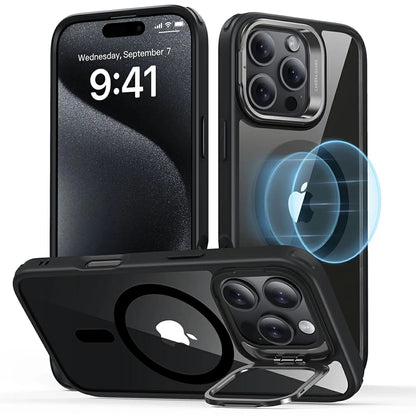 Θήκη MagSafe για Apple iPhone 16 Pro, ESR, Classic Hybrid Kickstand, Διάφανη Μαύρη