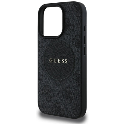 MagSafe Case for Apple iPhone 16 Pro, Guess, 4G Circle Classic Logo, Black