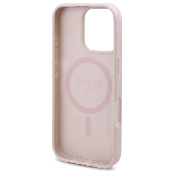 Θήκη MagSafe για Apple iPhone 16 Pro, Guess, 4G Flowers Print, Ροζ