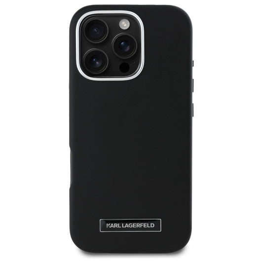 Θήκη MagSafe για Apple iPhone 16 Pro, Karl Lagerfeld, FW Metal Plate, Μαύρη