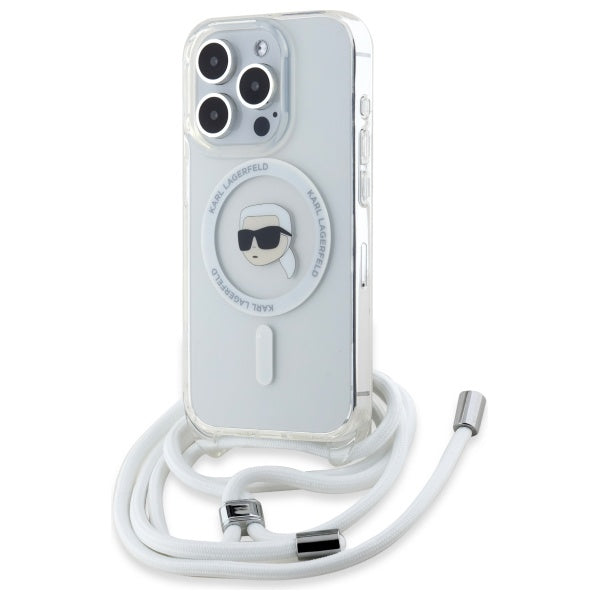 Θήκη MagSafe για Apple iPhone 16 Pro, Karl Lagerfeld, IML Crossbody Karl's Head, Διάφανη