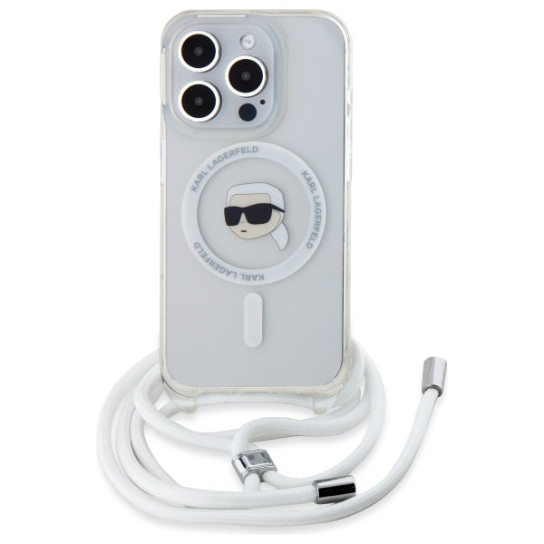 Θήκη MagSafe για Apple iPhone 16 Pro, Karl Lagerfeld, IML Crossbody Karl's Head, Διάφανη