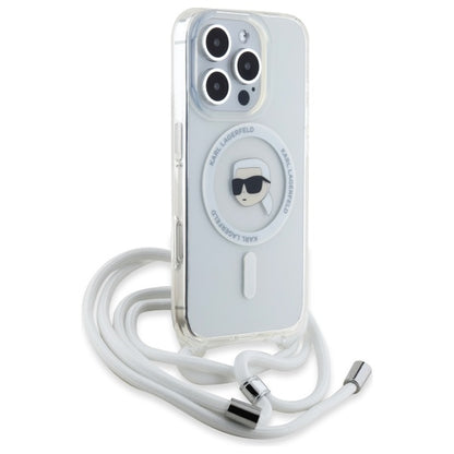 Θήκη MagSafe για Apple iPhone 16 Pro, Karl Lagerfeld, IML Crossbody Karl's Head, Διάφανη