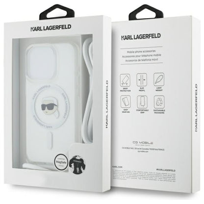 Θήκη MagSafe για Apple iPhone 16 Pro, Karl Lagerfeld, IML Crossbody Karl's Head, Διάφανη