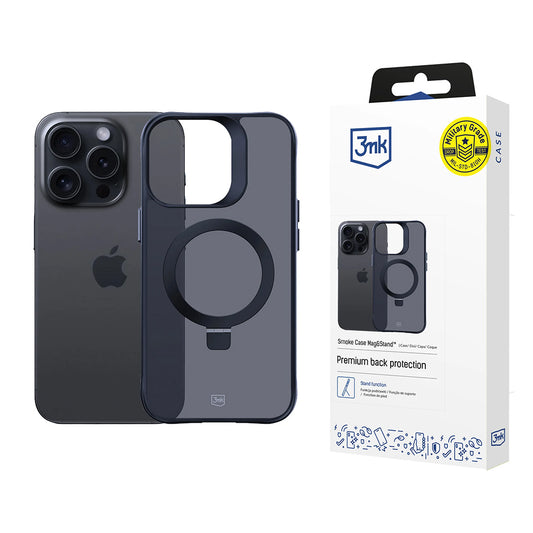 Θήκη MagSafe για Apple iPhone 16 Pro Max, 3MK, Smoke MagStand, Μαύρη