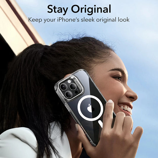 MagSafe Case for Apple iPhone 16 Pro Max, ESR, Classic Hybrid Kickstand, Transparent Gray