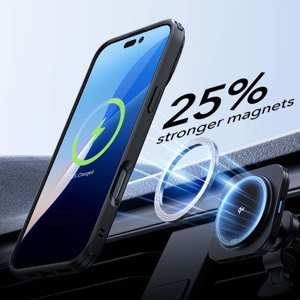 Θήκη MagSafe για Apple iPhone 16 Pro Max, ESR, Classic Hybrid Kickstand με Προστατευτικό Οθόνης, Ματ Μαύρη