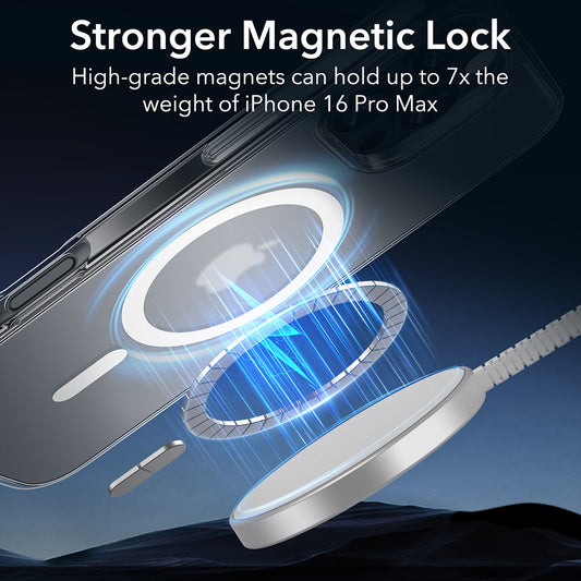 MagSafe Case for Apple iPhone 16 Pro Max, ESR, Classic Hybrid, Satin Transparent