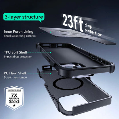 Θήκη MagSafe για Apple iPhone 16 Pro Max, ESR, Cyber Armor Kickstand, Γκρι
