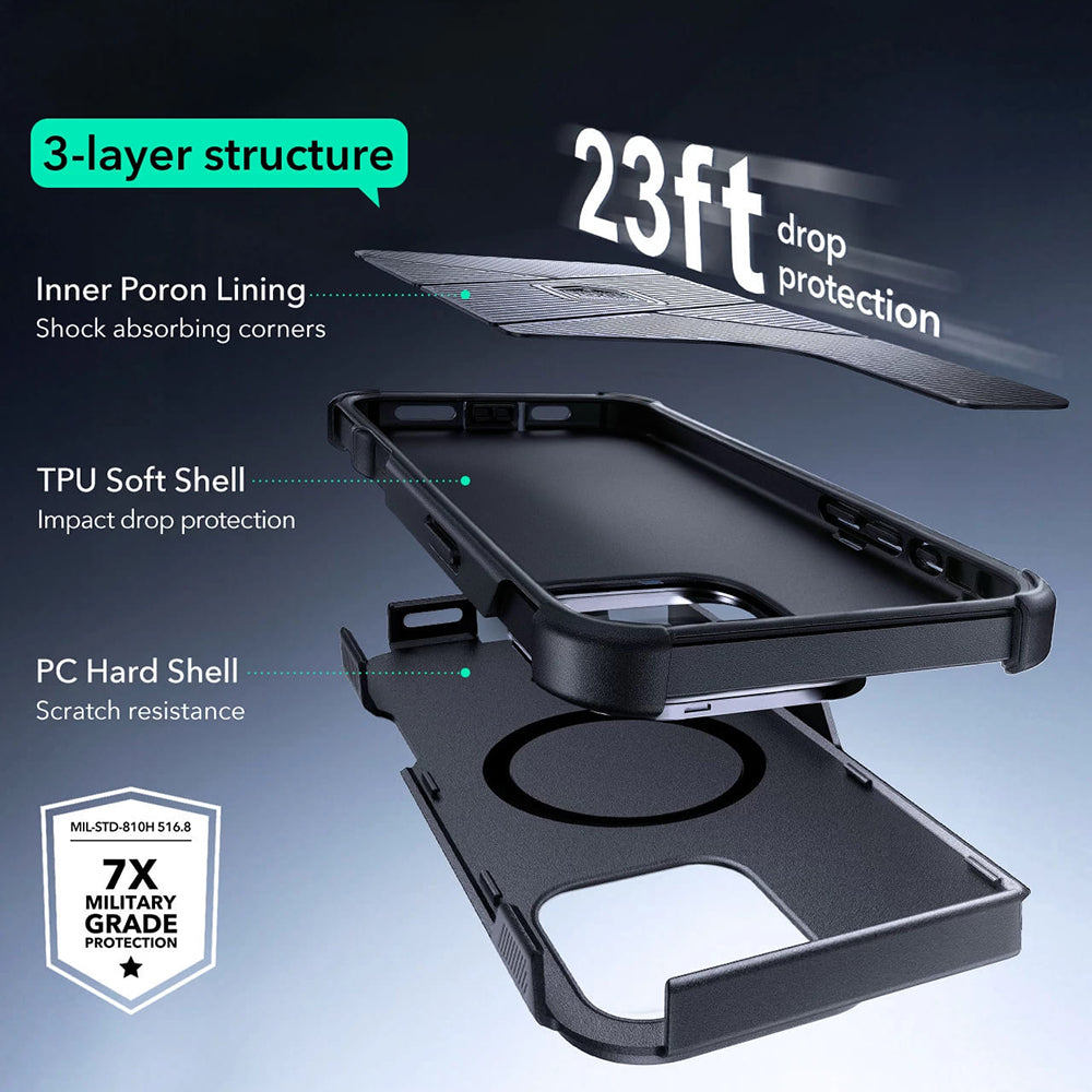 Θήκη MagSafe για Apple iPhone 16 Pro Max, ESR, Cyber Armor Kickstand, Πράσινη