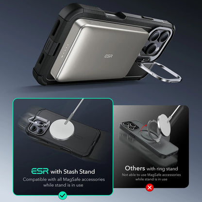 Θήκη MagSafe για Apple iPhone 16 Pro Max, ESR, Cyber Armor Kickstand, Πράσινη
