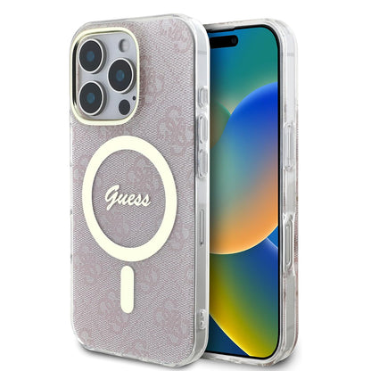 Θήκη MagSafe για Apple iPhone 16 Pro Max, Guess, IML 4G, Ροζ