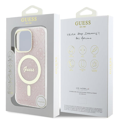 Θήκη MagSafe για Apple iPhone 16 Pro Max, Guess, IML 4G, Ροζ