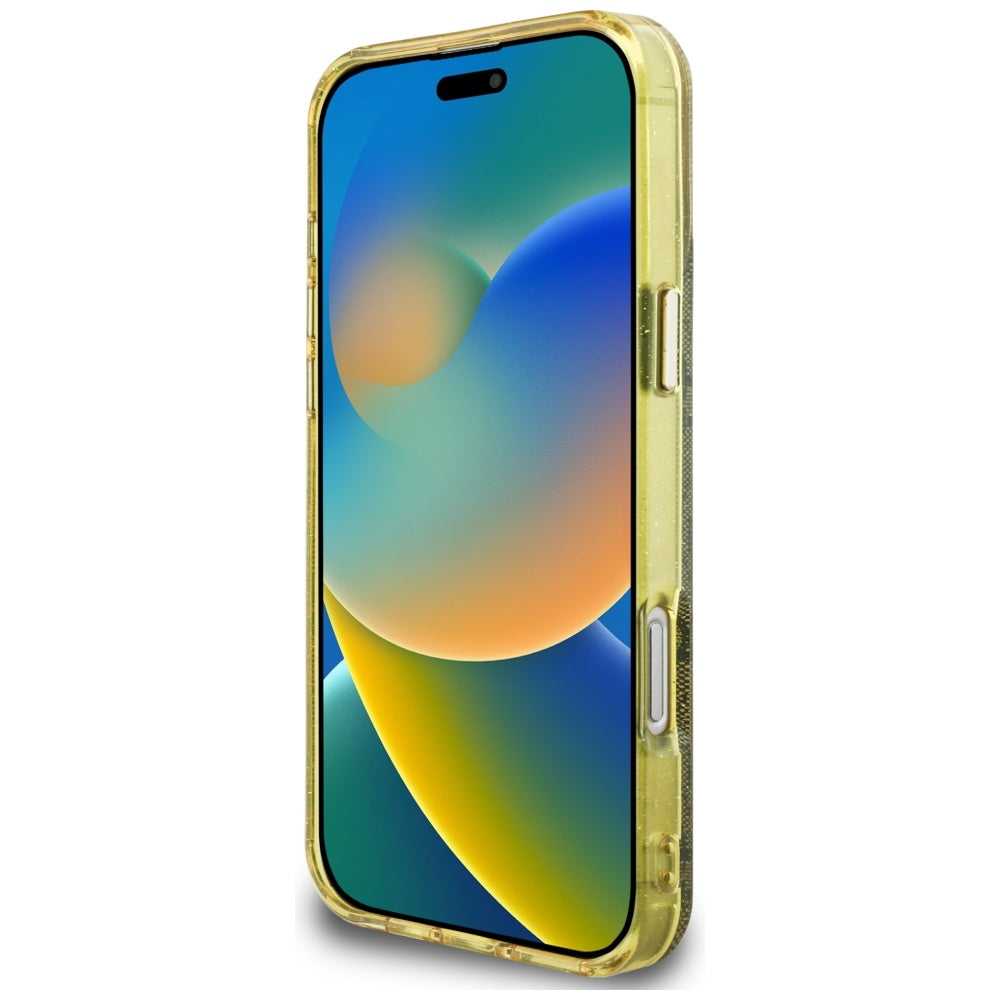 Θήκη MagSafe για Apple iPhone 16 Pro Max, Guess, IML Glitter 4G Circle Triangle, Καφέ