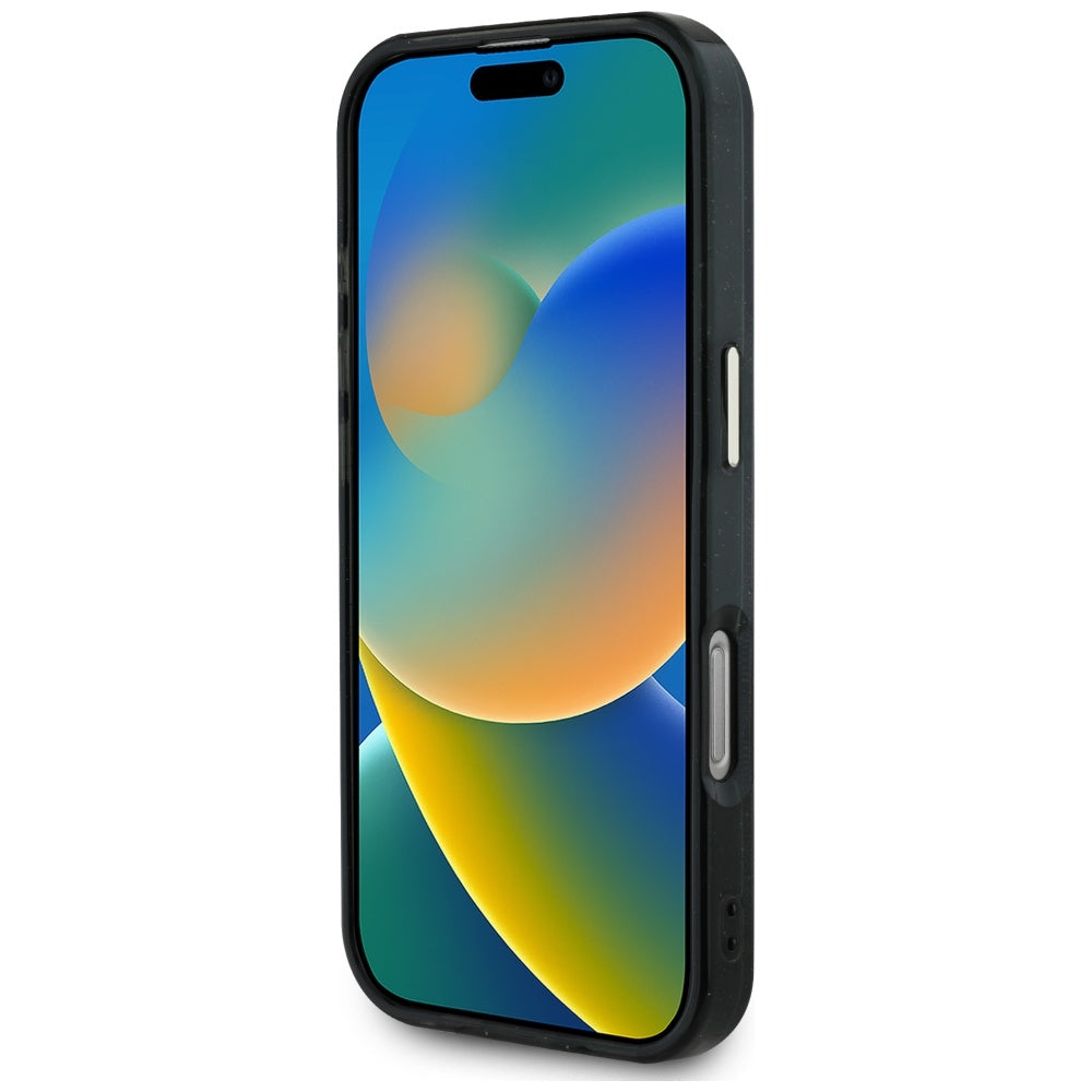 Θήκη MagSafe για Apple iPhone 16 Pro Max, Guess, IML Glitter 4G Circle Triangle, Μαύρη