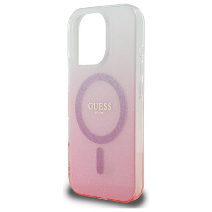 Θήκη MagSafe για Apple iPhone 16 Pro Max, Guess, IML Glitter Gradient, Ροζ