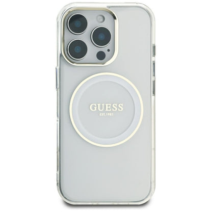 Θήκη MagSafe για Apple iPhone 16 Pro Max, Guess, IML Metal Colored Circle, Λευκή