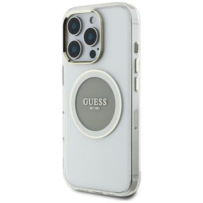 Θήκη MagSafe για Apple iPhone 16 Pro Max, Guess, IML Metal Colored Circle, Γκρι