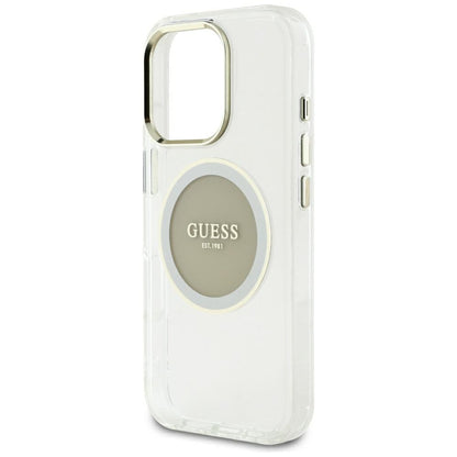 Θήκη MagSafe για Apple iPhone 16 Pro Max, Guess, IML Metal Colored Circle, Γκρι