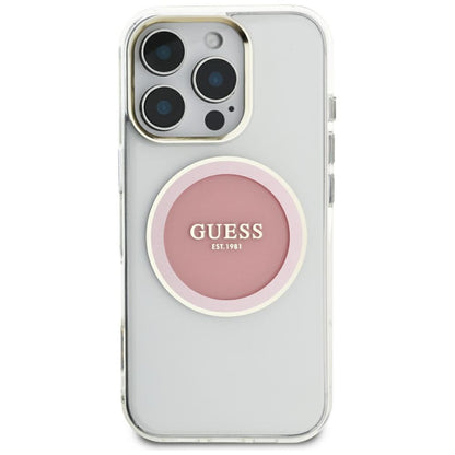 Θήκη MagSafe για Apple iPhone 16 Pro Max, Guess, IML Metal Colored Circle, Ροζ