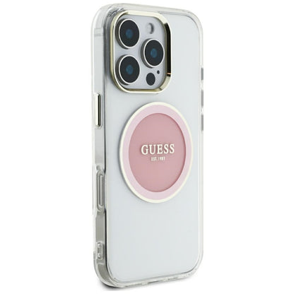 Θήκη MagSafe για Apple iPhone 16 Pro Max, Guess, IML Metal Colored Circle, Ροζ