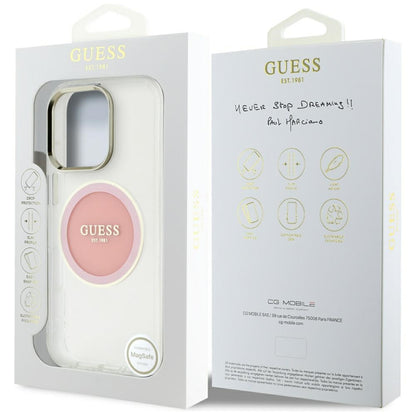 Θήκη MagSafe για Apple iPhone 16 Pro Max, Guess, IML Metal Colored Circle, Ροζ