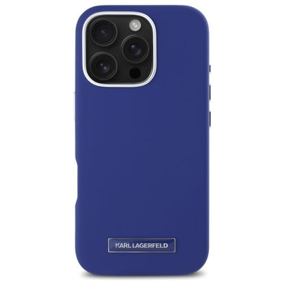 Θήκη MagSafe για Apple iPhone 16 Pro Max, Karl Lagerfeld, FW Metal Plate, Μπλε