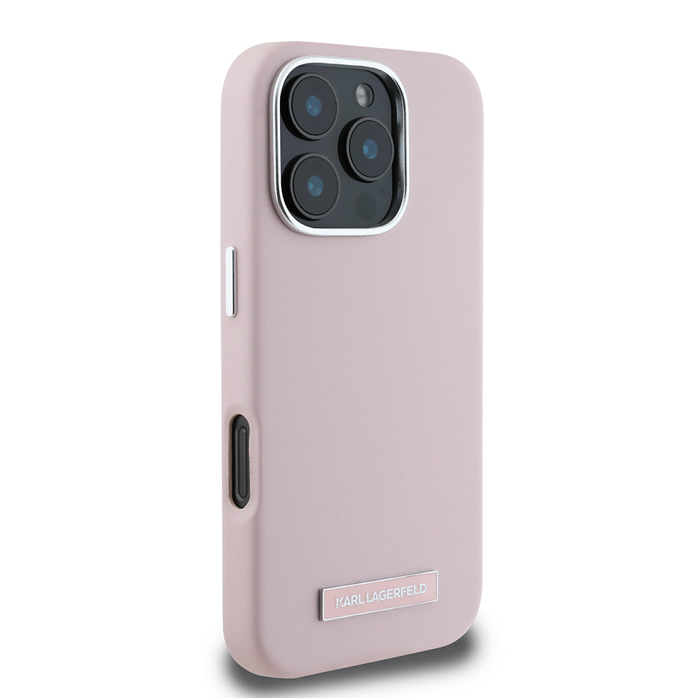Θήκη MagSafe για Apple iPhone 16 Pro Max, Karl Lagerfeld, FW Metal Plate, Ροζ