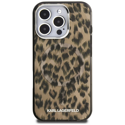 Θήκη MagSafe για Apple iPhone 16 Pro Max, Karl Lagerfeld, IML Leopard Pattern, Καφέ