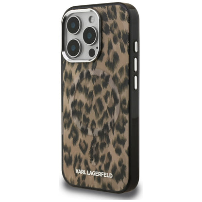 Θήκη MagSafe για Apple iPhone 16 Pro Max, Karl Lagerfeld, IML Leopard Pattern, Καφέ