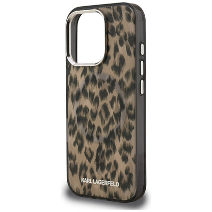 Θήκη MagSafe για Apple iPhone 16 Pro Max, Karl Lagerfeld, IML Leopard Pattern, Καφέ