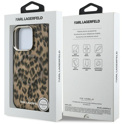 Θήκη MagSafe για Apple iPhone 16 Pro Max, Karl Lagerfeld, IML Leopard Pattern, Καφέ