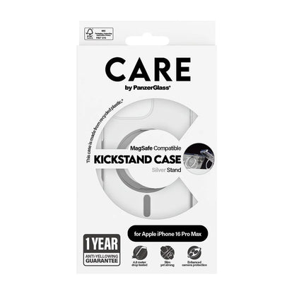 Θήκη MagSafe για Apple iPhone 16 Pro Max, PanzerGlass, Λειτουργία Υποστήριξης Kickstand, Διάφανη Ασημί