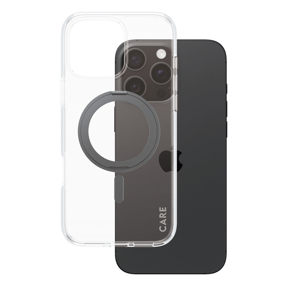 Θήκη MagSafe για Apple iPhone 16 Pro Max, PanzerGlass, με Χαρακτηριστικό Kickstand, Διαφανής Μαύρη