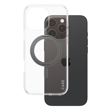 Θήκη MagSafe για Apple iPhone 16 Pro Max, PanzerGlass, με Χαρακτηριστικό Kickstand, Διαφανής Μαύρη